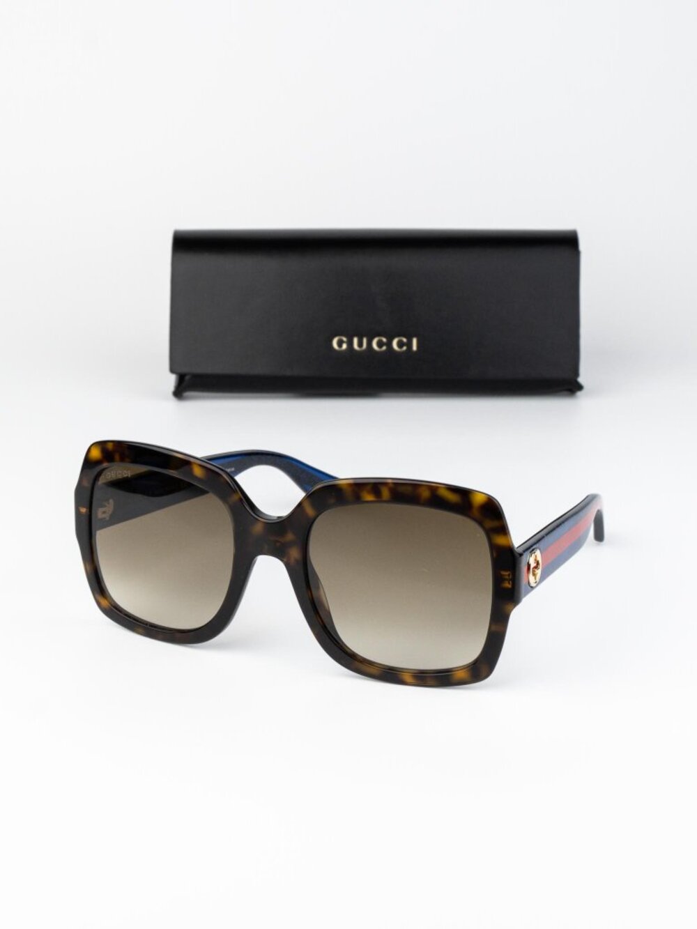 Gucci Women Sunglasses Havana Brown Gradient Square GG0036S 004 NEW AUTHENTIC - Picture 2 of 10